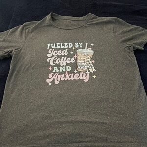 Graphic Tee with Iced Coffee Print